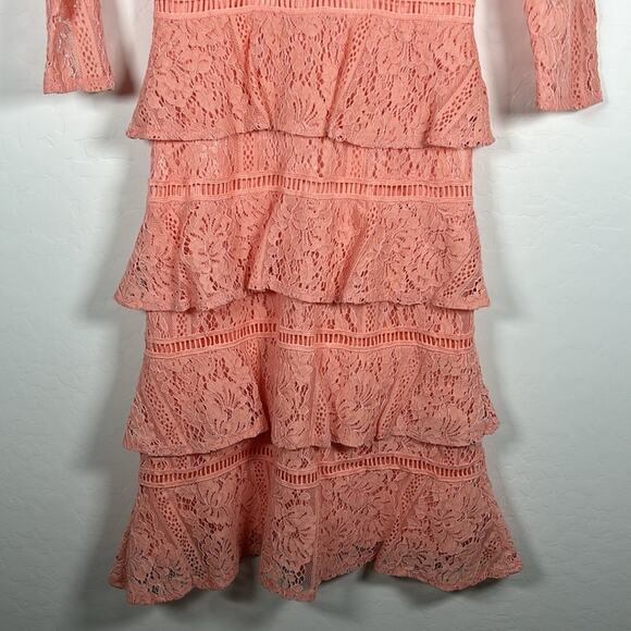 ALLISON New York Blush Lace Tiered 3/4 Sleeve Dress XS NWT - Picture 7 of 7